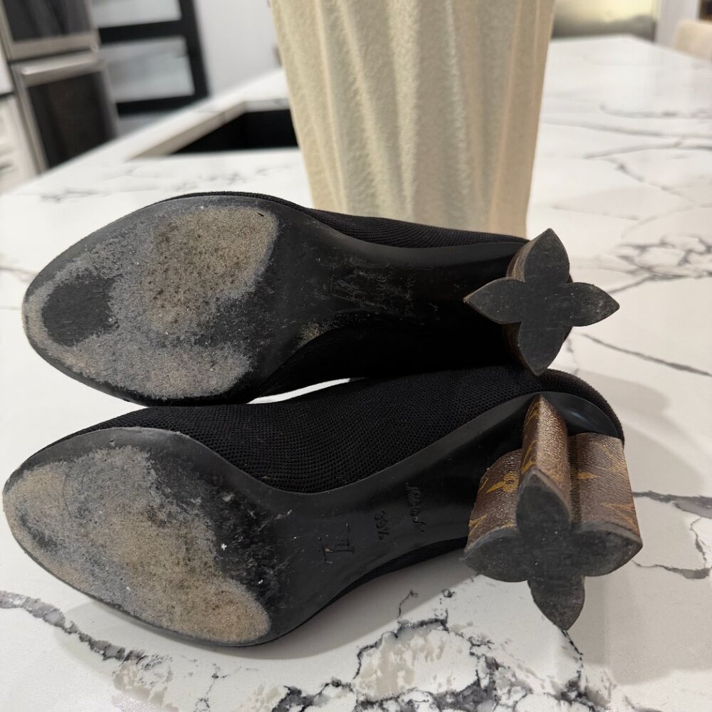 Louis Vuitton Women Stretch Fabric Silhouette Ankle Boots w/ Monogram Star Heel - Picture 6 of 7